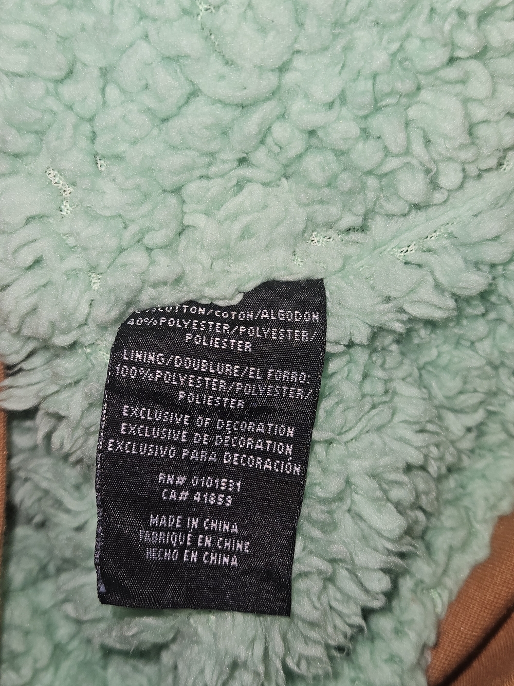 Baby YODA! Star Wars Kids Mint Green Sherpa Jacket - Picture 4 of 4